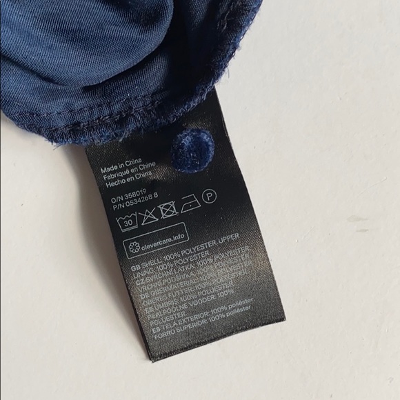 H&M Crushed Velvet Navy Blue Mini Dress - Picture 7 of 12